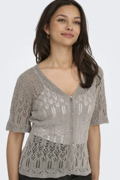 Online Onllovely Ss Glitter Button Top Knt T-Shirts & Toppe|Ammevenligt Tøj