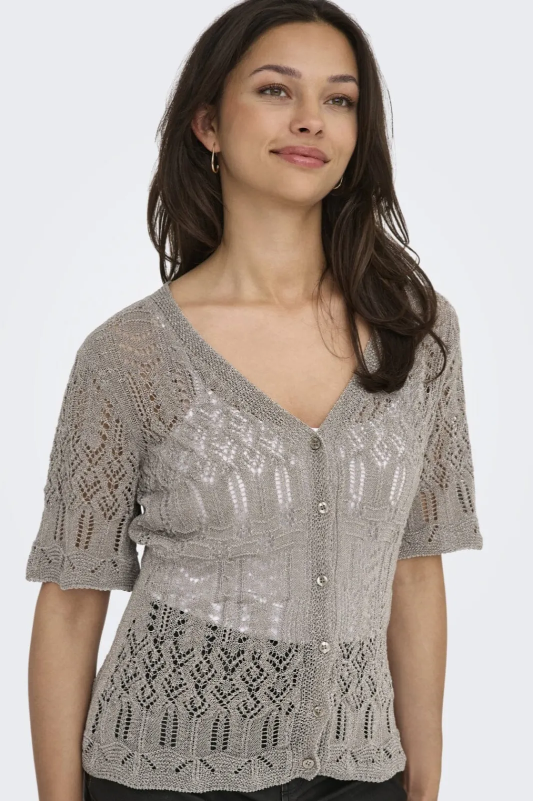 Online Onllovely Ss Glitter Button Top Knt T-Shirts & Toppe|Ammevenligt Tøj