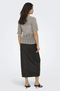 Online Onllovely Ss Glitter Button Top Knt T-Shirts & Toppe|Ammevenligt Tøj