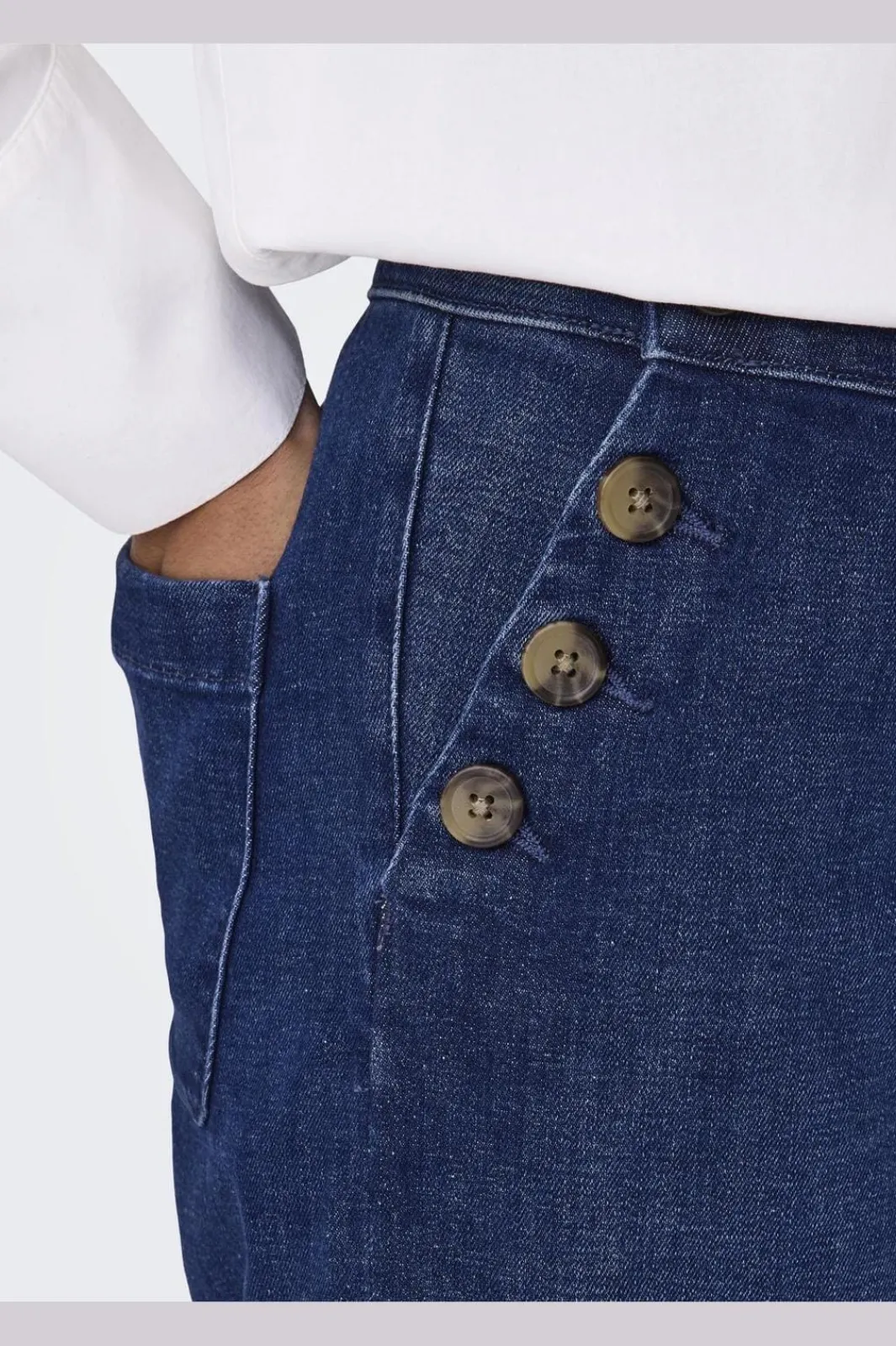 Onlmadison Button Wide Gen533Noos Bukser, Jeans & Leggings