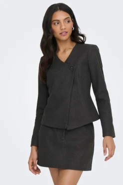 Only Sæt 🛍️|Overtøj & Jakker<Onlmaika L/S Asym Fit Jacket Ox