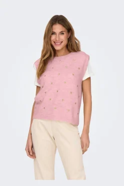 Only Veste<Onlmelody Sl Embroidery O-Neck Knt