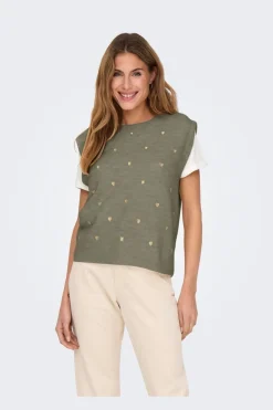 Best Onlmelody Sl Embroidery O-Neck Knt Veste