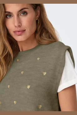 Best Onlmelody Sl Embroidery O-Neck Knt Veste