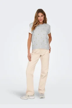 Onlmelody Sl Embroidery O-Neck Knt Veste