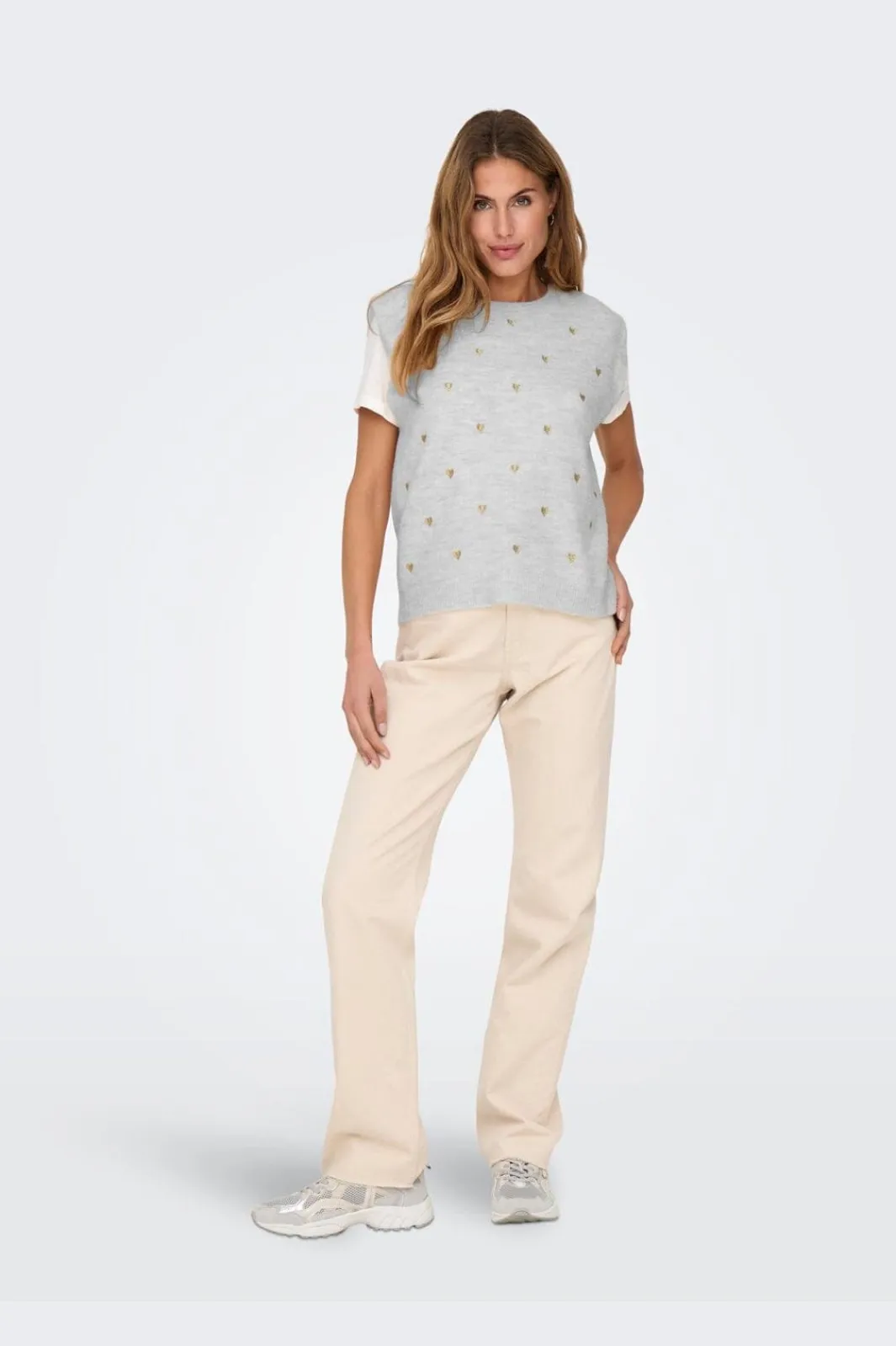 Onlmelody Sl Embroidery O-Neck Knt Veste