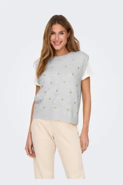 Onlmelody Sl Embroidery O-Neck Knt Veste