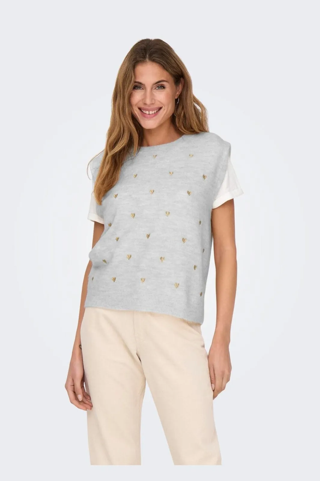 Onlmelody Sl Embroidery O-Neck Knt Veste
