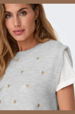 Onlmelody Sl Embroidery O-Neck Knt Veste