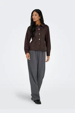 Hot Onlmira L/S Faux Suede Shirt Bluser & Skjorter|Ammevenligt Tøj