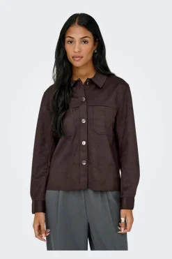 Hot Onlmira L/S Faux Suede Shirt Bluser & Skjorter|Ammevenligt Tøj