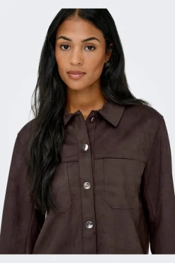 Hot Onlmira L/S Faux Suede Shirt Bluser & Skjorter|Ammevenligt Tøj