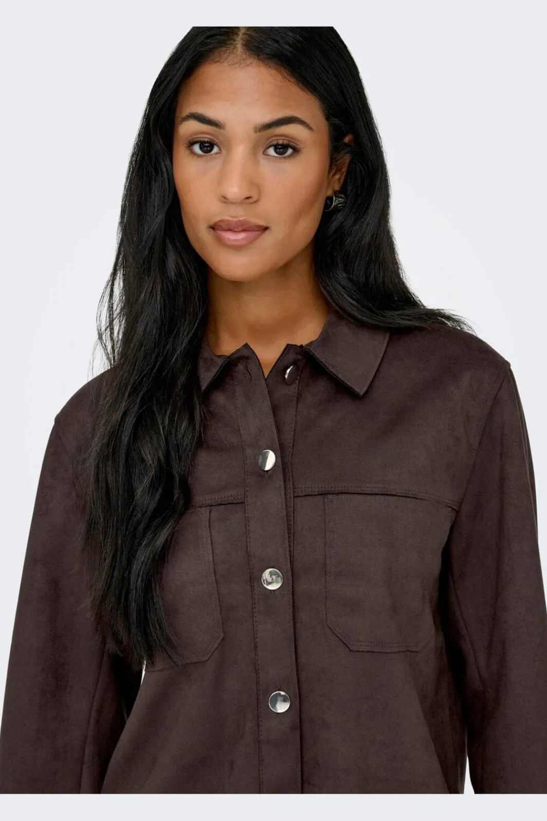 Hot Onlmira L/S Faux Suede Shirt Bluser & Skjorter|Ammevenligt Tøj