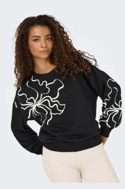 Only Sweatsæt & Comfy Wear|Bluser & Skjorter<Onlodessa L/S O-Neck Box Ub Swt