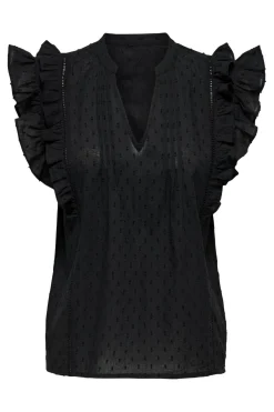 Sale Onlraina S/L V-Neck Ruffle Top Ox T-Shirts & Toppe