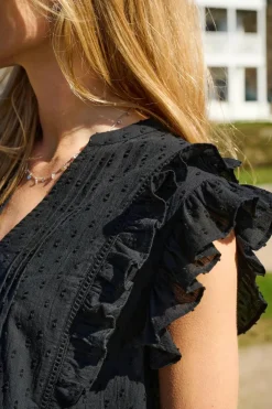 Sale Onlraina S/L V-Neck Ruffle Top Ox T-Shirts & Toppe