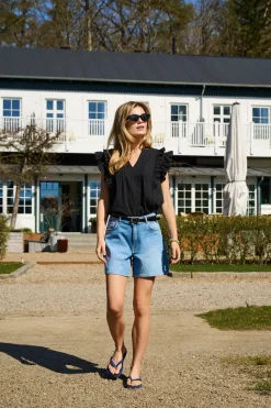Sale Onlraina S/L V-Neck Ruffle Top Ox T-Shirts & Toppe
