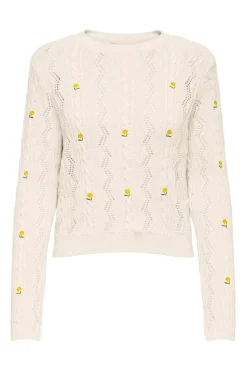 Only Strik|Bluser & Skjorter<Onlrita Life Ls Embr Cable Knt