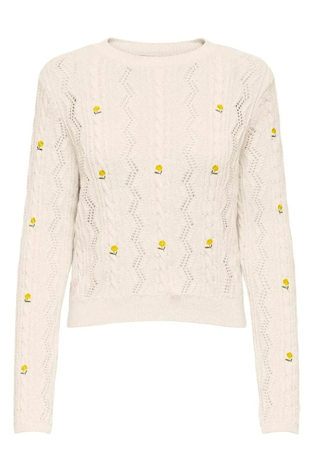 Only Strik|Bluser & Skjorter<Onlrita Life Ls Embr Cable Knt