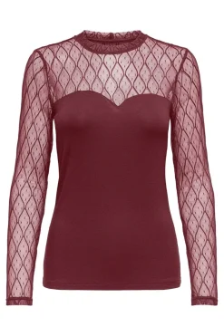 Clearance Onlsalina L/S Lace Mix Top T-Shirts & Toppe