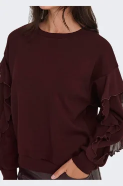 Discount Onlscarlet L/S Flounce Swt Sweatsæt & Comfy Wear|Bluser & Skjorter