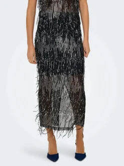 New Onlspacy Long Sequins Skirt Nederdele
