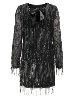 Only Kjoler<Onlspacy Ls Sequins Bow Dress
