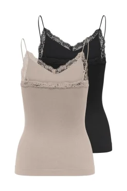 Online Onlvicky Lace Basic 2-Pack Seamless Top T-Shirts & Toppe