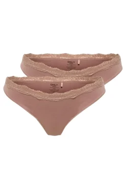 Only Nattøj & Lingeri<Onlvicky Lace Thong 2-Pack Acc