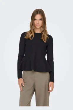 Clearance Onlvilda Ls Peplum O-Neck Knt Strik|Bluser & Skjorter