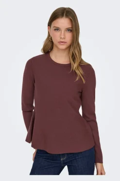 Only Strik|Bluser & Skjorter<Onlvilda Ls Peplum O-Neck Knt