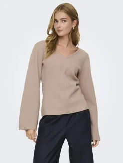 Online Onlviola Ls Fit V-Neck Knt Strik|Bluser & Skjorter