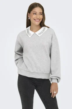 Discount Onlwillow L/S O-Neck Emb. Ub Swt Bluser & Skjorter|Sweatsæt & Comfy Wear