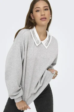 Discount Onlwillow L/S O-Neck Emb. Ub Swt Bluser & Skjorter|Sweatsæt & Comfy Wear