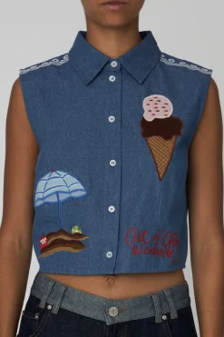 New Out Of Office Embroidered Topch52-1173 T-Shirts & Toppe
