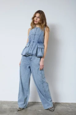 Clearance Pancycc Denim Top 43008 T-Shirts & Toppe