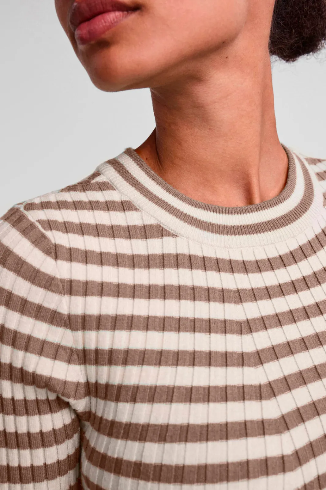 Pieces Bluser & Skjorter<Pccrista Ls O Neck Knit Noos Bc