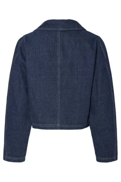 Clearance Pcfabia Ls V-Neck Denim Top Fsy Overtøj & Jakker