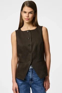 Pieces Sæt 🛍️|Veste<Pcfalka Sl Pinstriped Vest Fsy