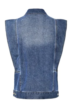 Pieces Sæt 🛍️|Veste<Pcfemma Loose Denim Vest Fsy