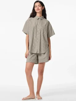 Best Pcfemme Ss Loose Shirt Bluser & Skjorter|Ammevenligt Tøj