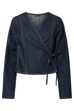 Pieces Bluser & Skjorter<Pcfenna Ls Denim Wrap Shirt Fsy