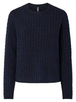 Sale Pcfia Ls Cable Knit Strik|Bluser & Skjorter