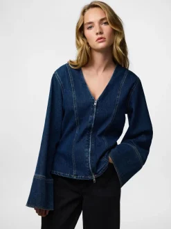 Pieces Bluser & Skjorter|Ammevenligt Tøj<Pcflora Ls Denim Shirt