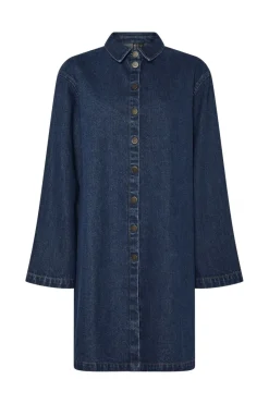 Hot Pcflora Ls Loose Denim Dress Fsy Kjoler|Ammevenligt Tøj