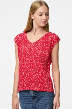 New Pcflora Ss V-Neck Top T-Shirts & Toppe