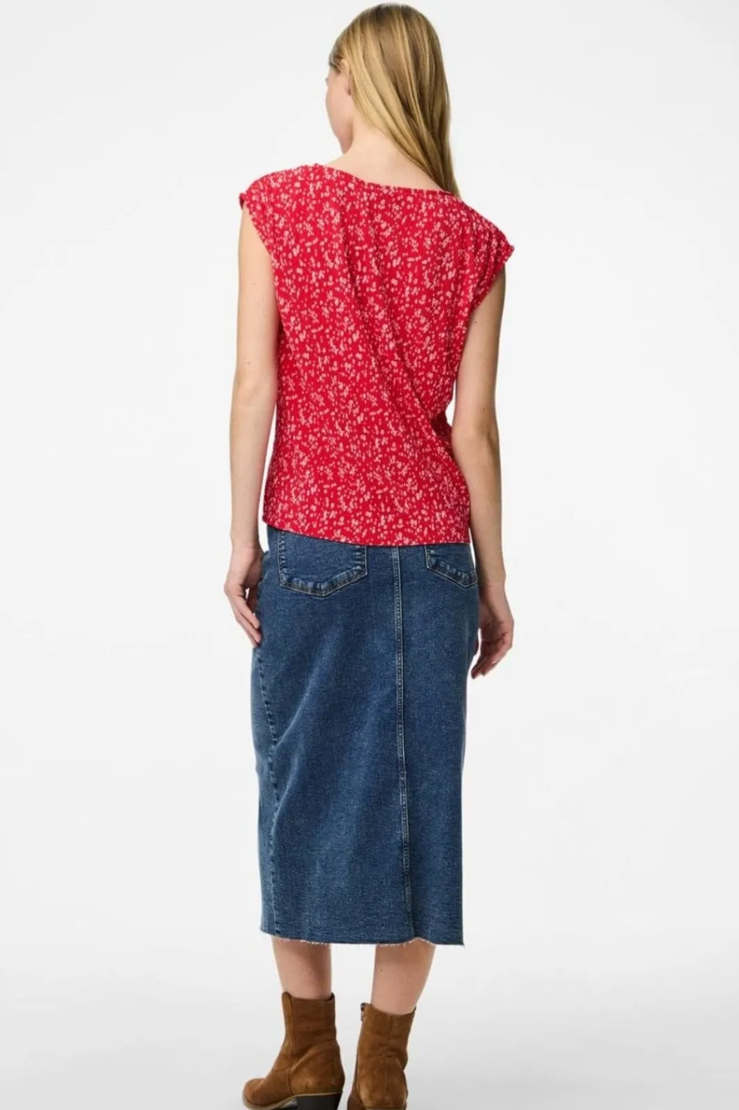 New Pcflora Ss V-Neck Top T-Shirts & Toppe