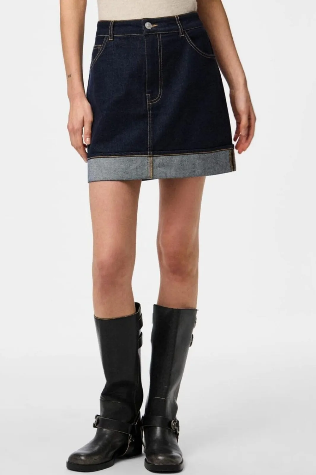 Hot Pcfranna Short Denim Skirt Fsy Nederdele