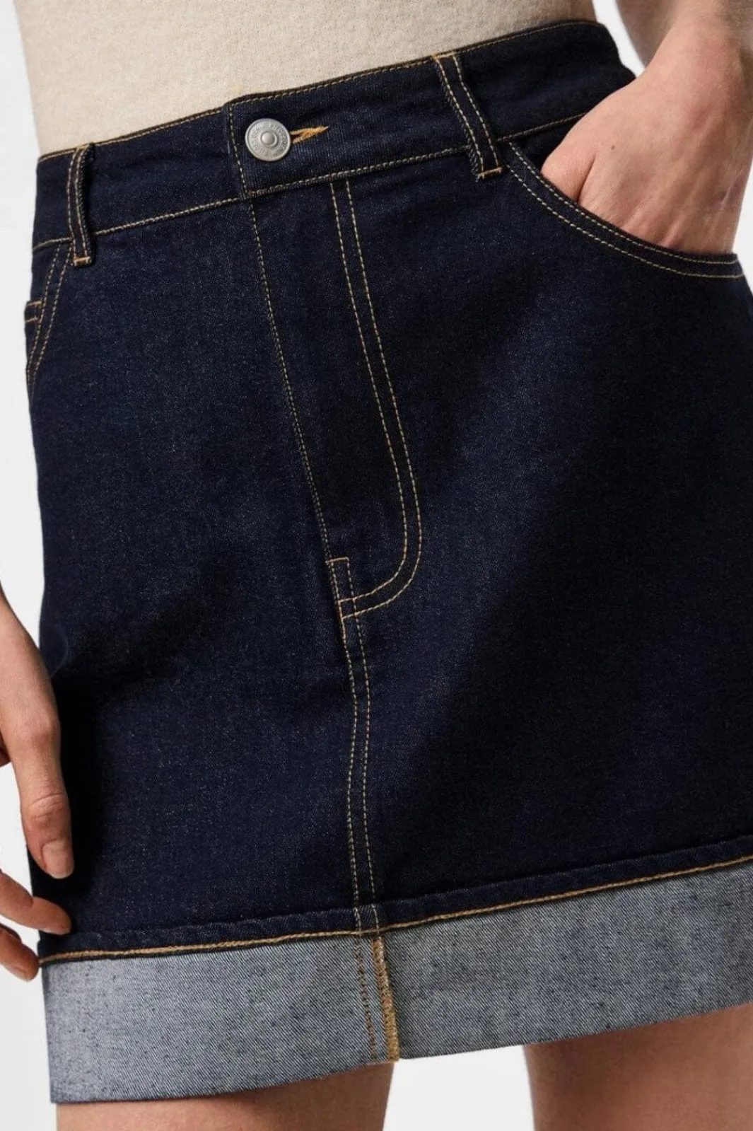 Hot Pcfranna Short Denim Skirt Fsy Nederdele
