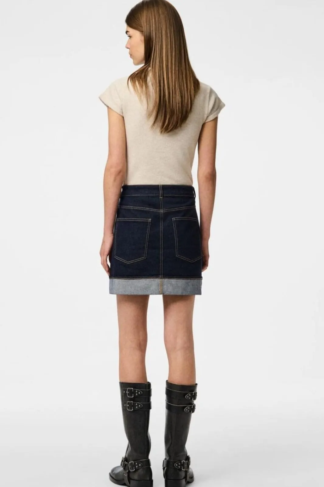 Hot Pcfranna Short Denim Skirt Fsy Nederdele